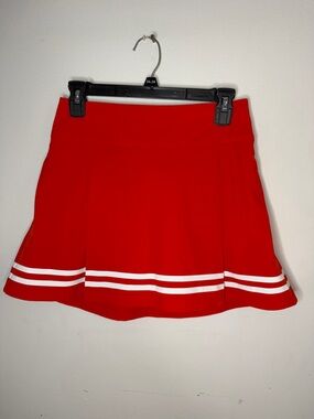 NWT CALIA Red Skirt with White Double Stripe